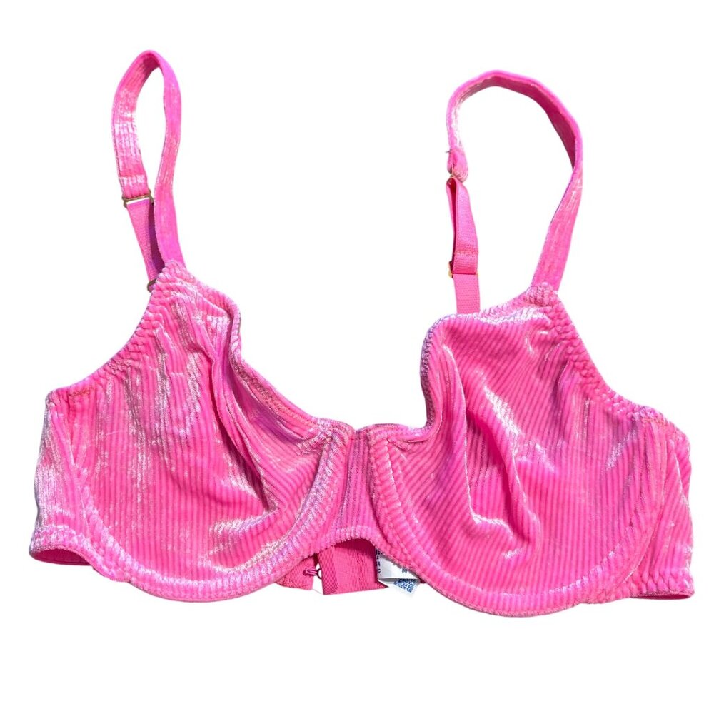 Warners Pink Body Beware Velvet 36B Underwire Bra Shimmer Finish